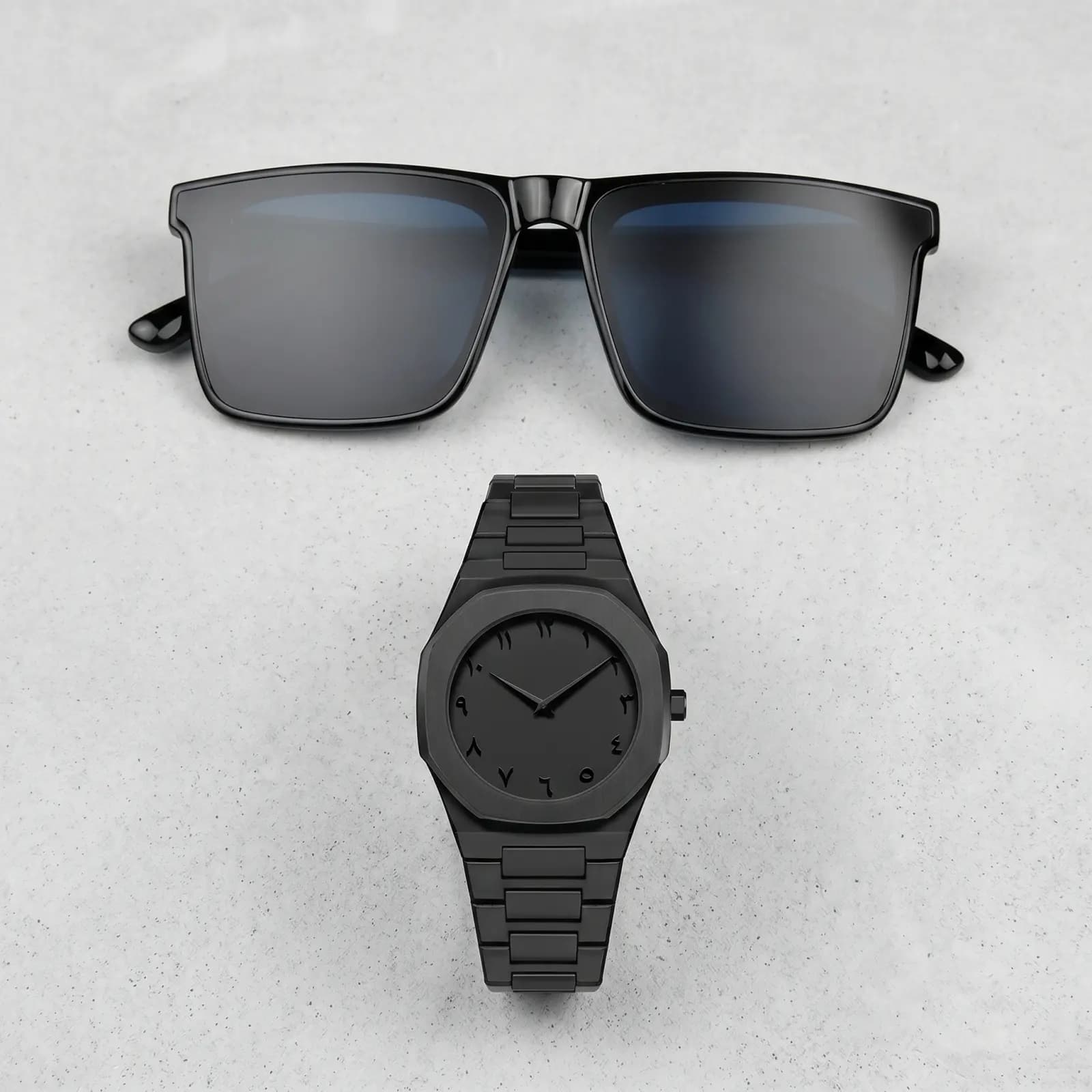 Arabic watch & double poly Sunglass Combo