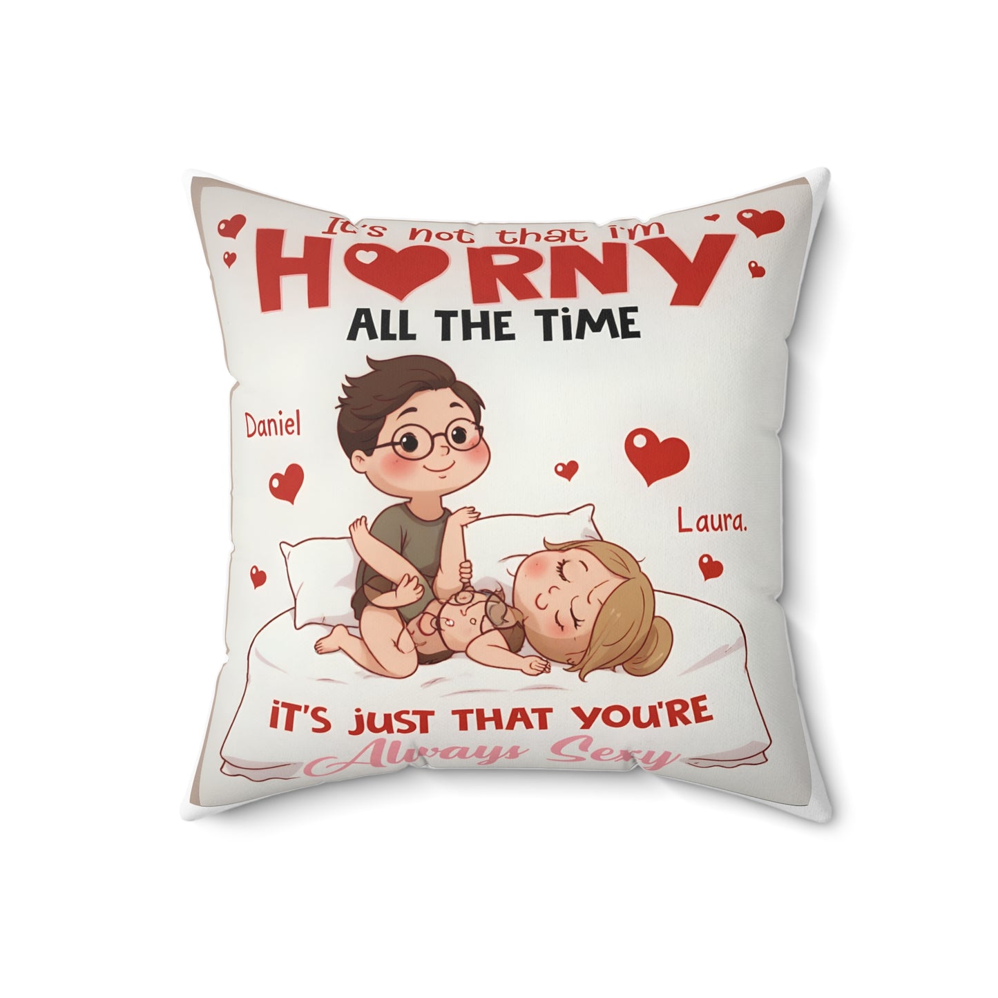 Custom Naughty Couple Pillow – Funny & Dirty Personalized Gift for Him & Her