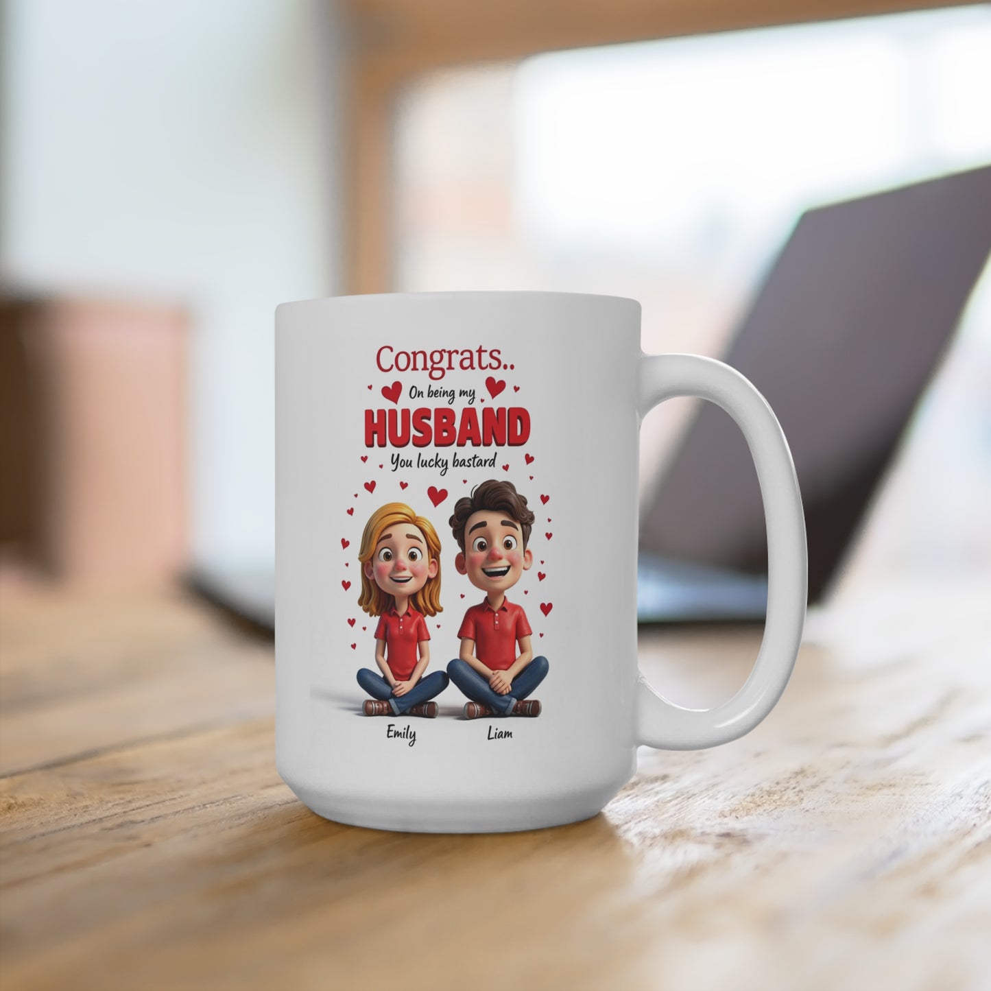 Personalized Couple Mug – Custom Romantic Gift for Coffee Lovers