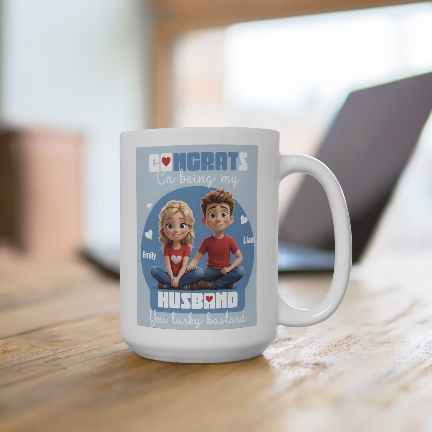 Personalized 15oz Mug – Custom Coffee Cup for Him & Her