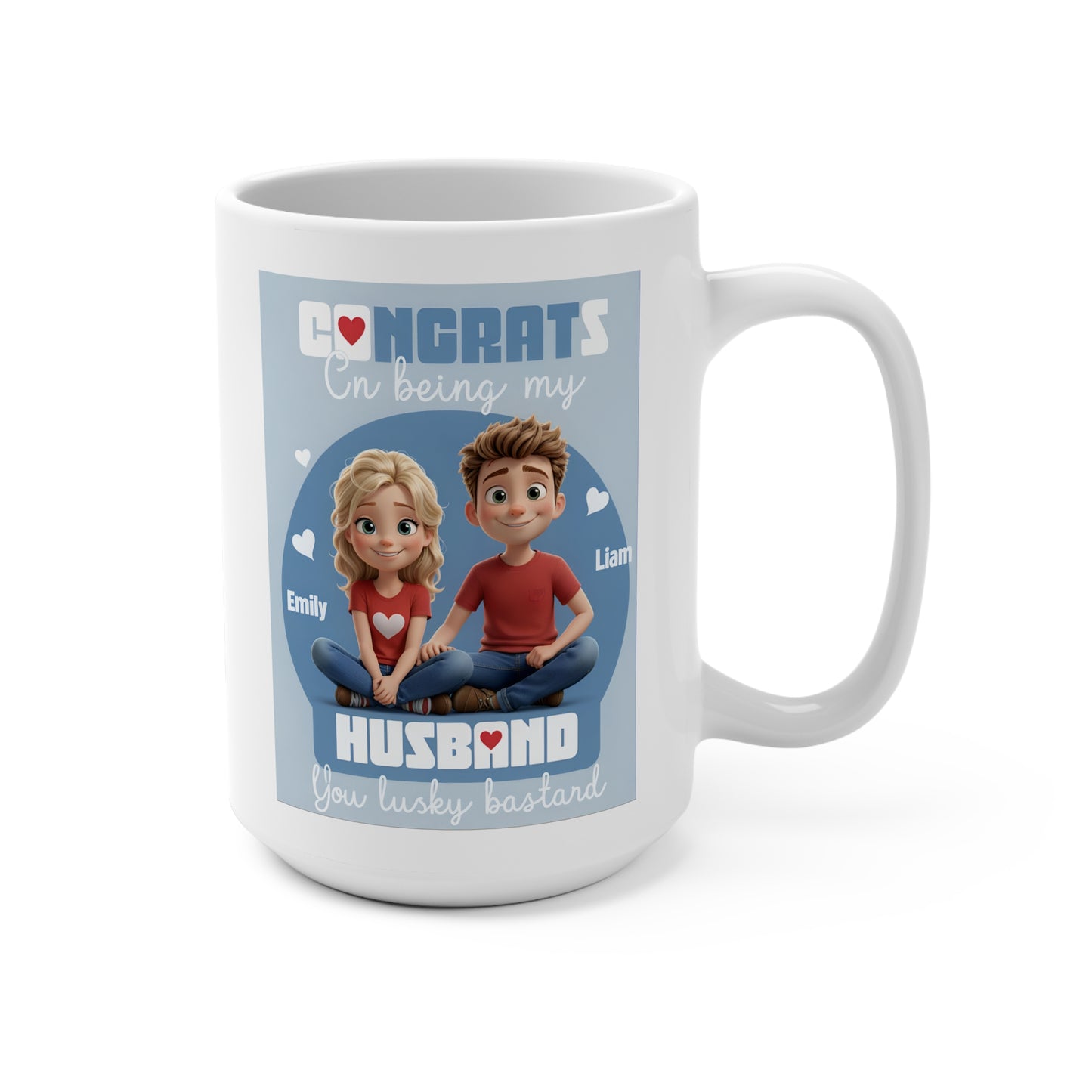 Personalized 15oz Mug – Custom Coffee Cup for Him & Her