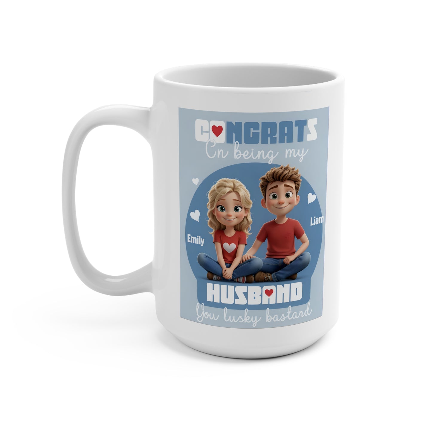 Personalized 15oz Mug – Custom Coffee Cup for Him & Her