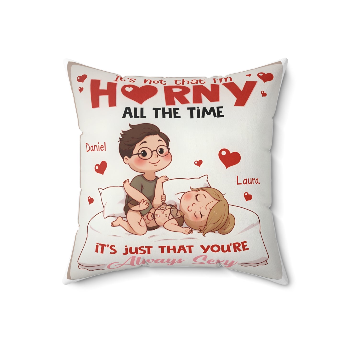 Custom Naughty Couple Pillow – Funny & Dirty Personalized Gift for Him & Her