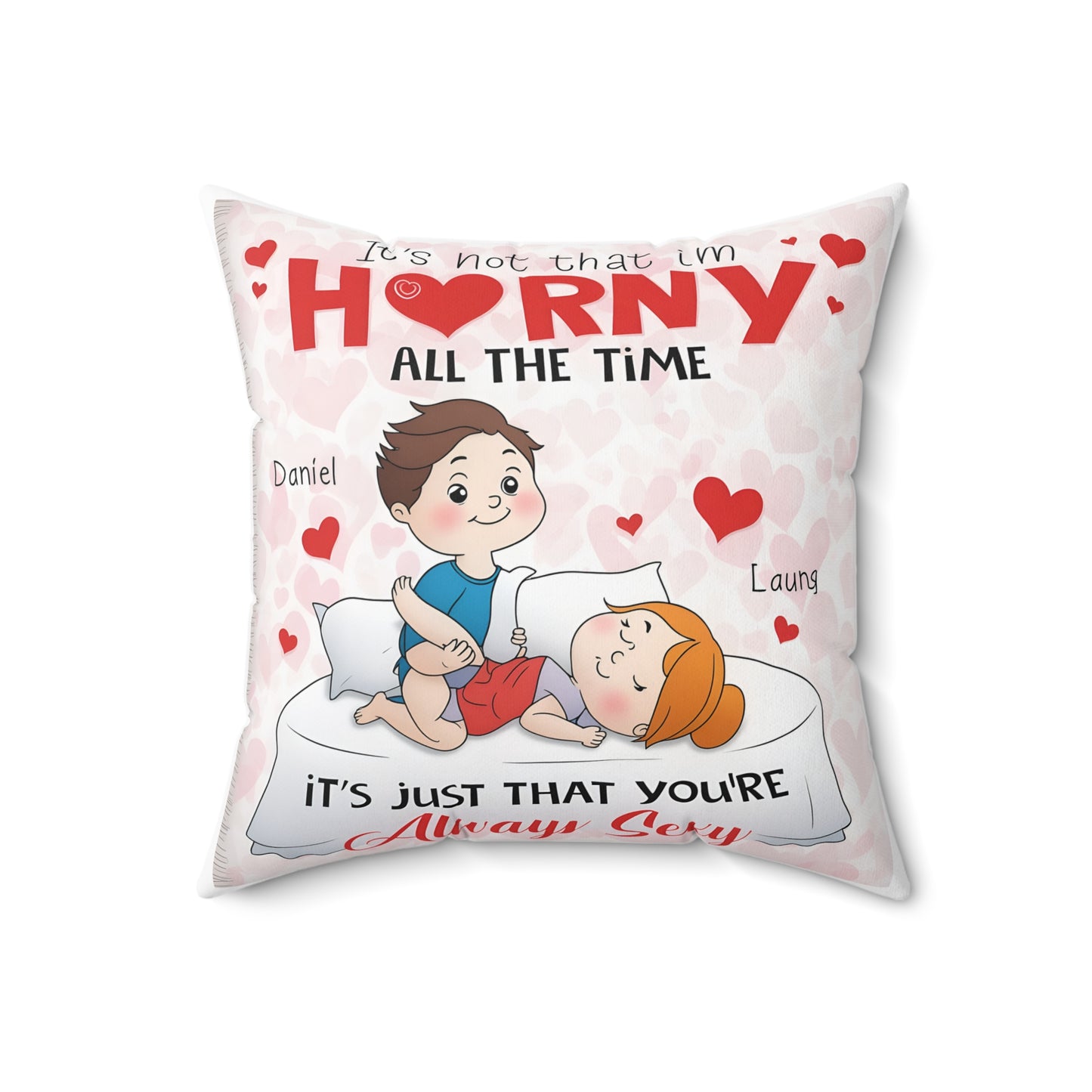 Funny Dirty Couple Pillow – Personalized Naughty Gift for Him & Her