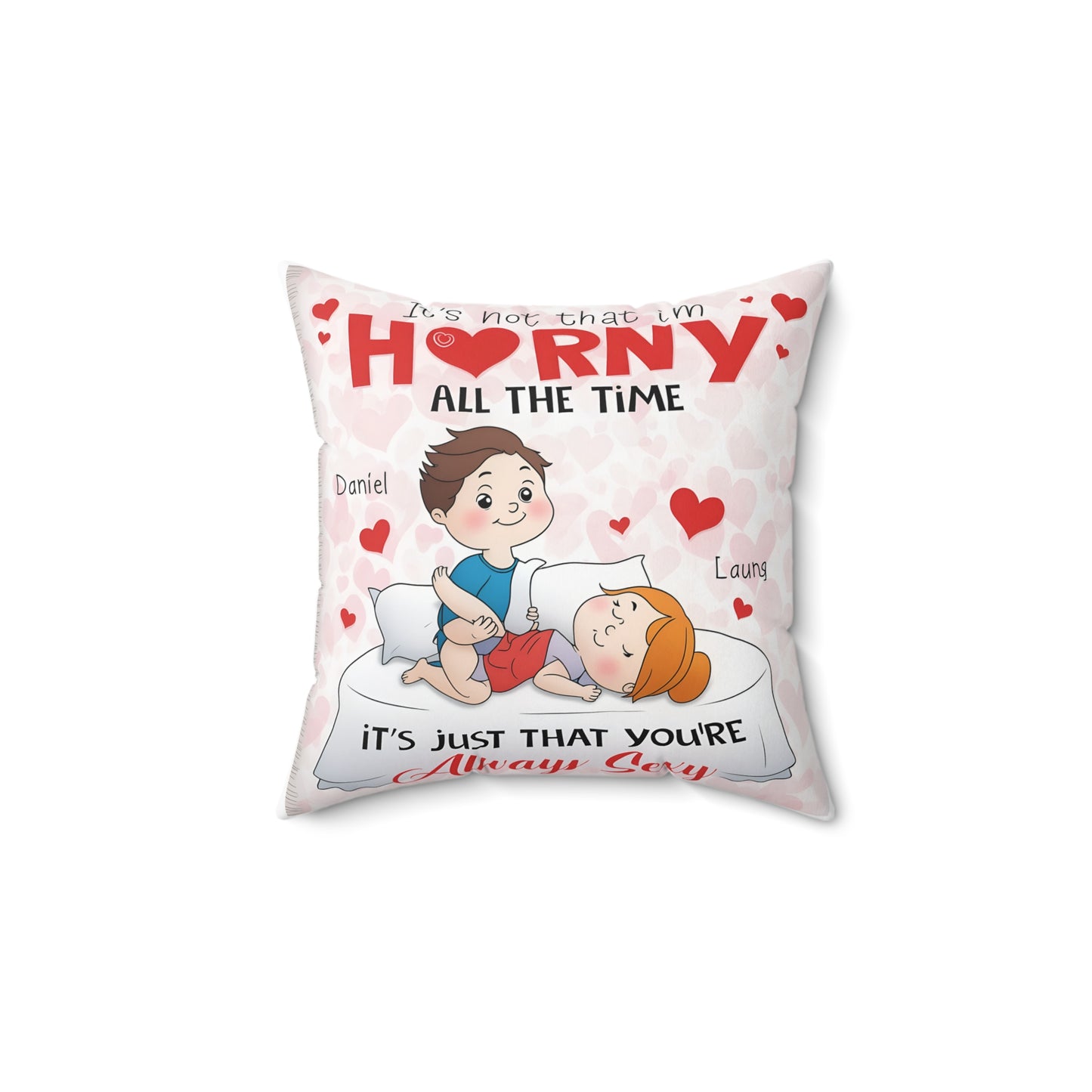 Funny Dirty Couple Pillow – Personalized Naughty Gift for Him & Her