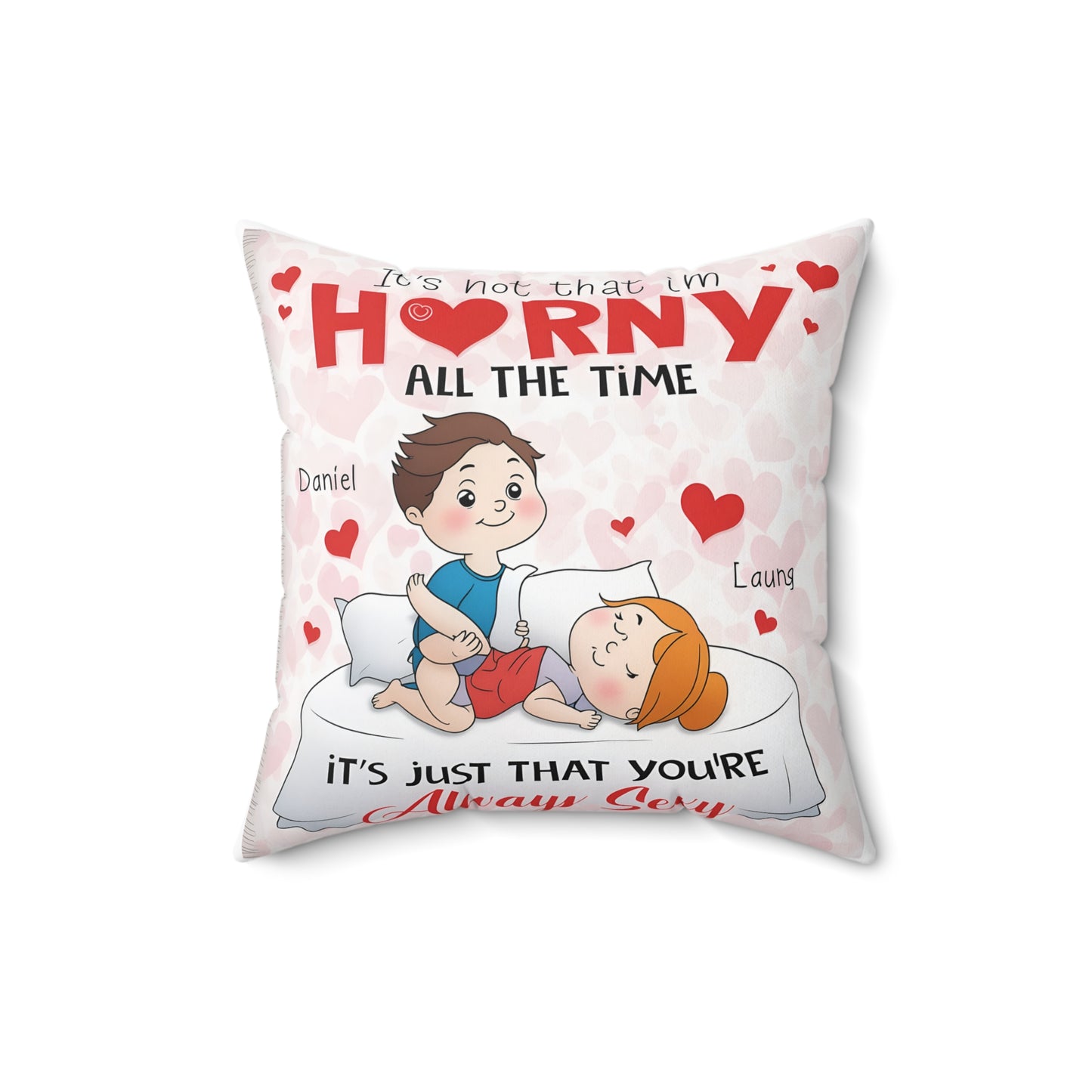 Funny Dirty Couple Pillow – Personalized Naughty Gift for Him & Her