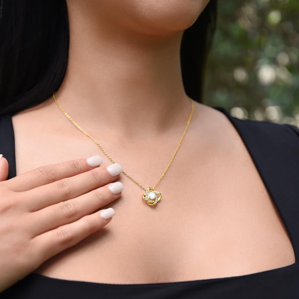 Love Knot Necklace – Yellow & White Gold | Symbol of Eternal Love