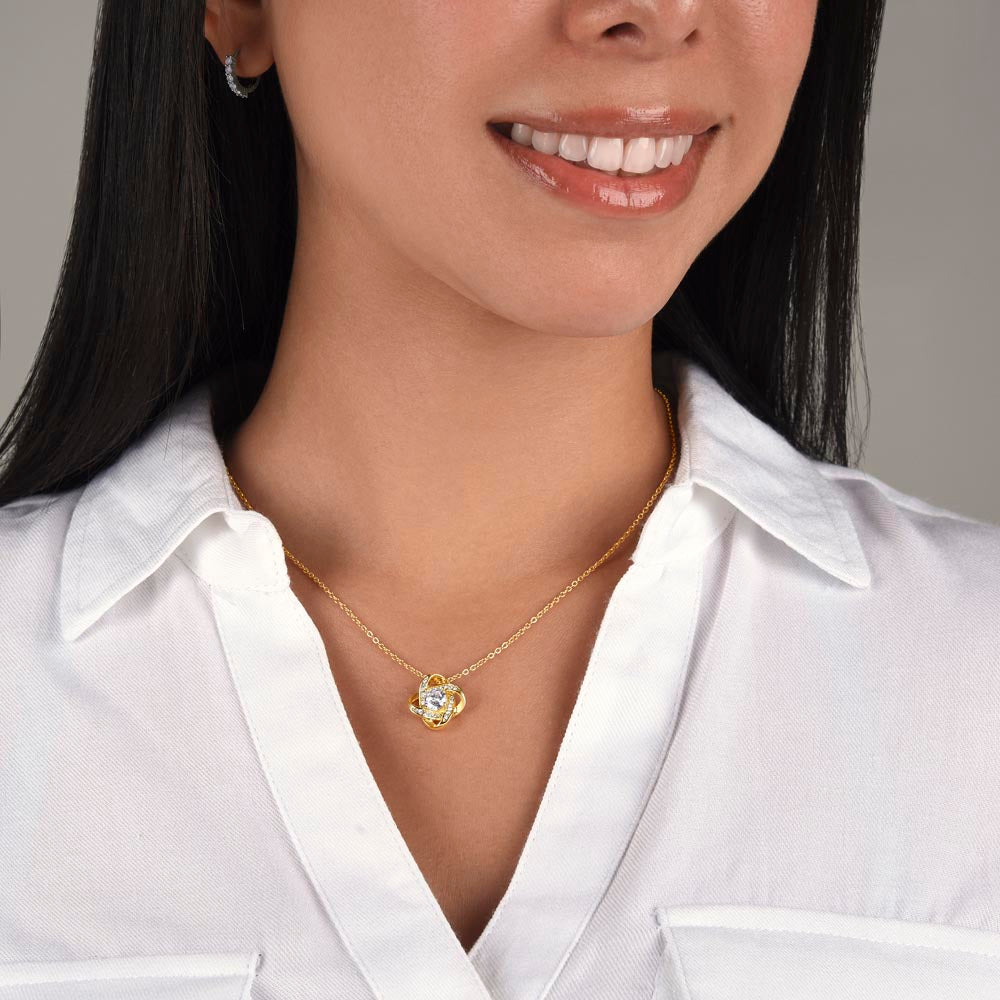 Love Knot Necklace – Yellow & White Gold | Symbol of Eternal Love