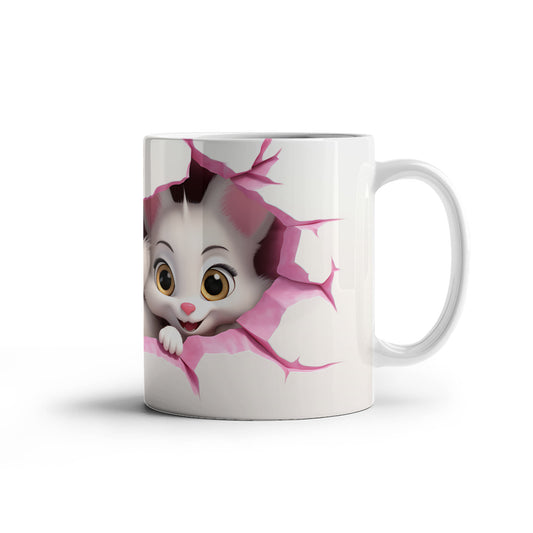 Peek-a-Boo Love: Cute Couple Cat Mug