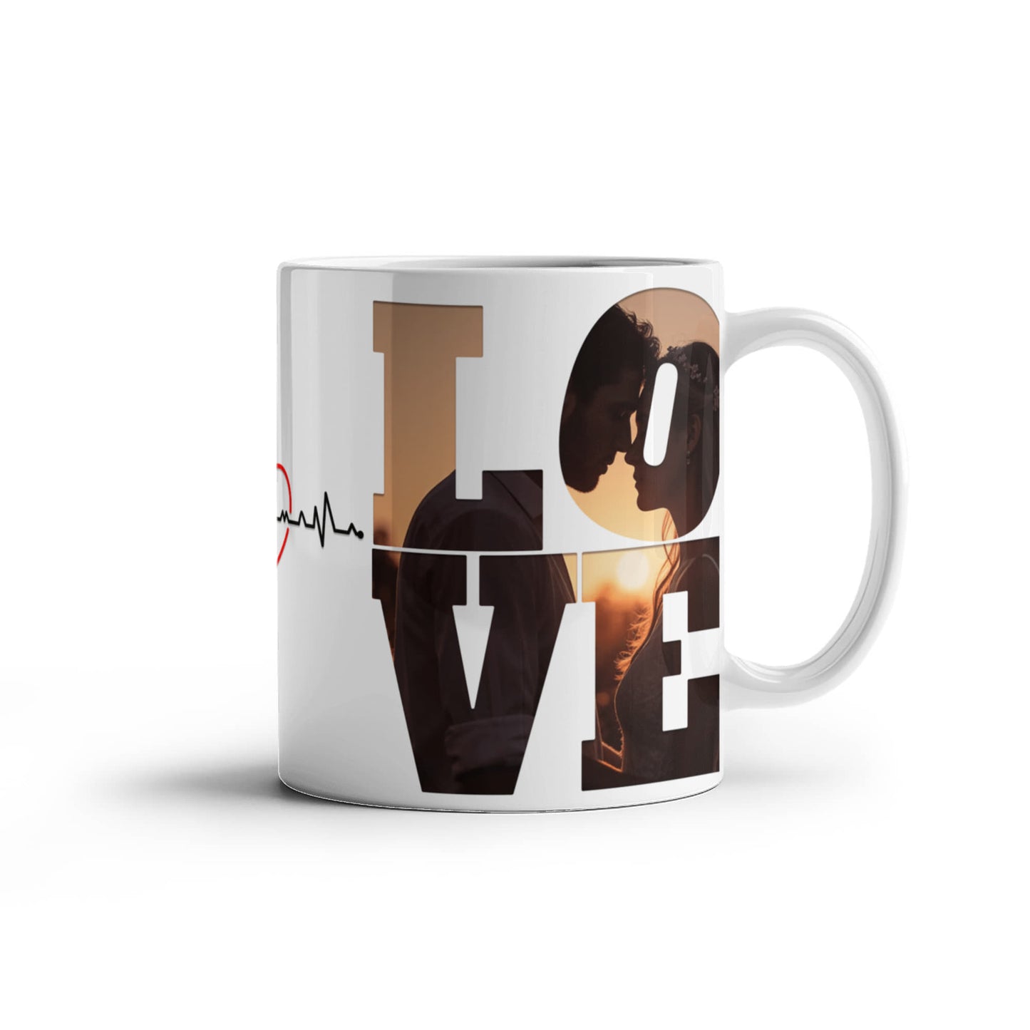 Heartbeat of Love – Customizable Photo Mug