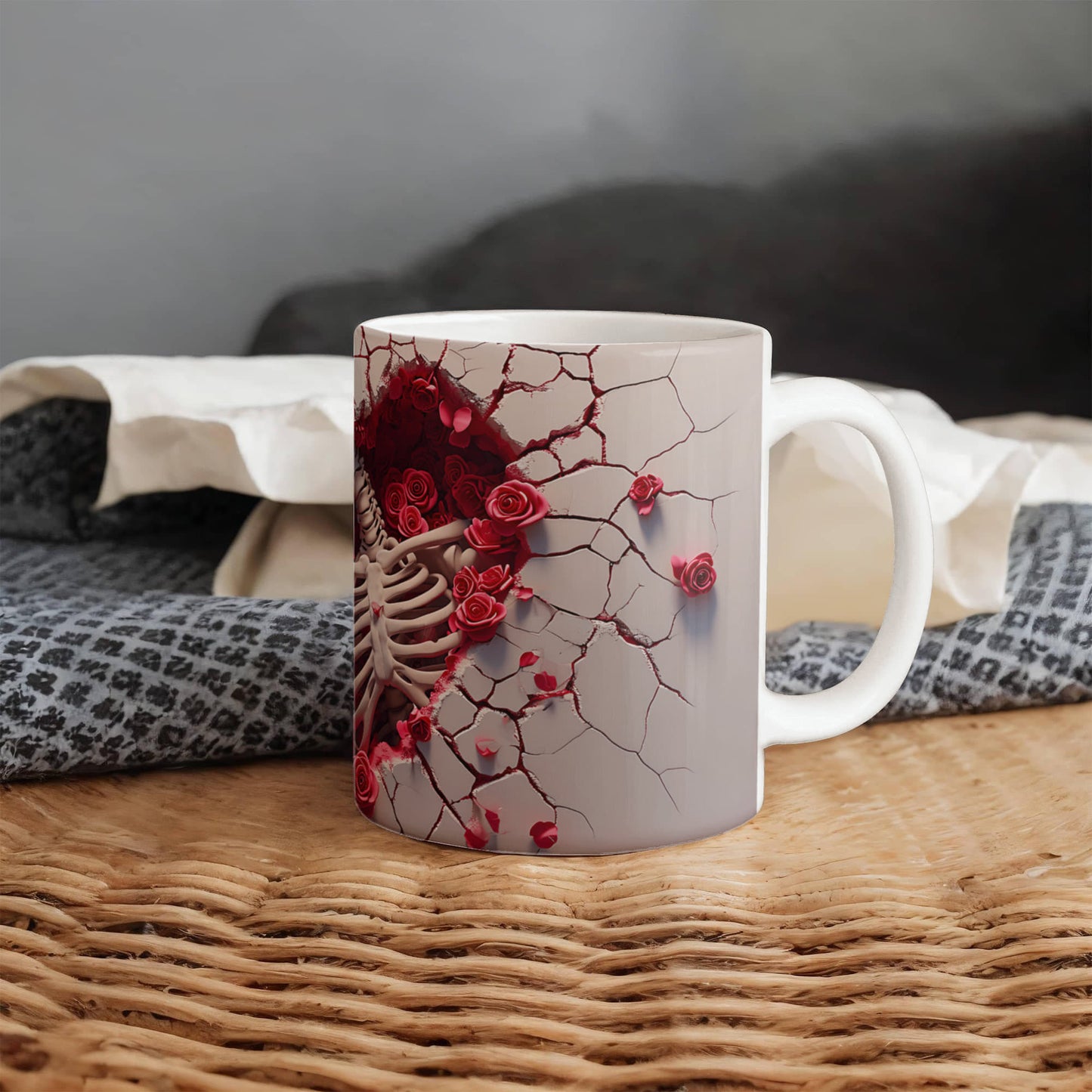 Till Death Do Us Part: Skeleton & Roses Mug