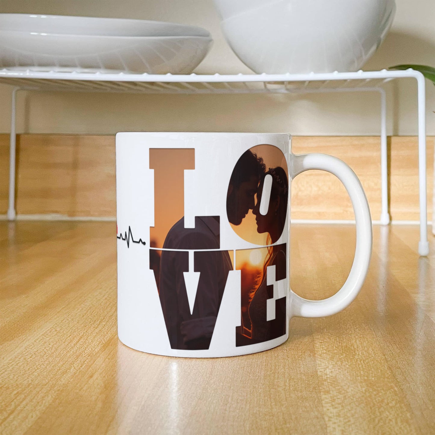 Heartbeat of Love – Customizable Photo Mug