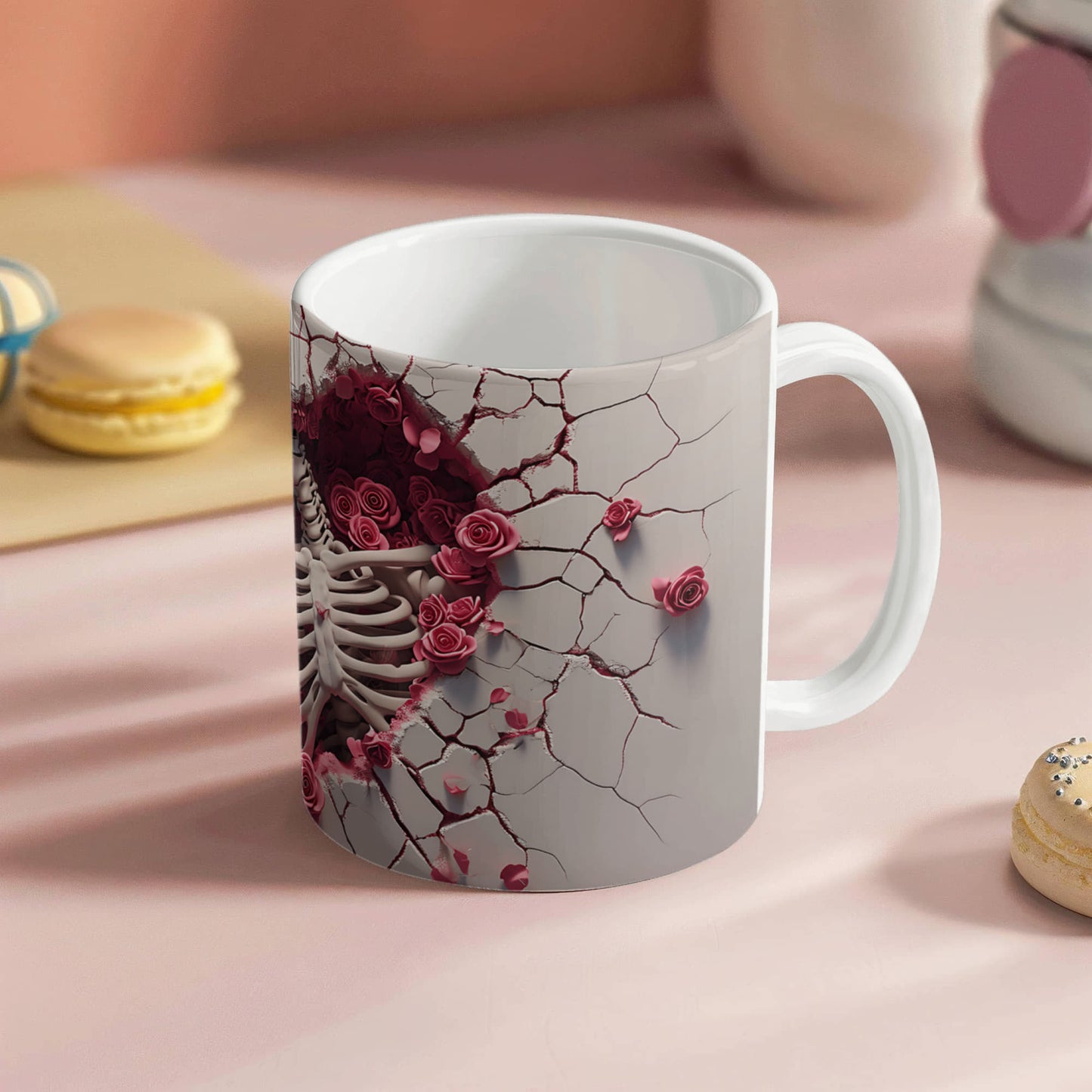 Till Death Do Us Part: Skeleton & Roses Mug