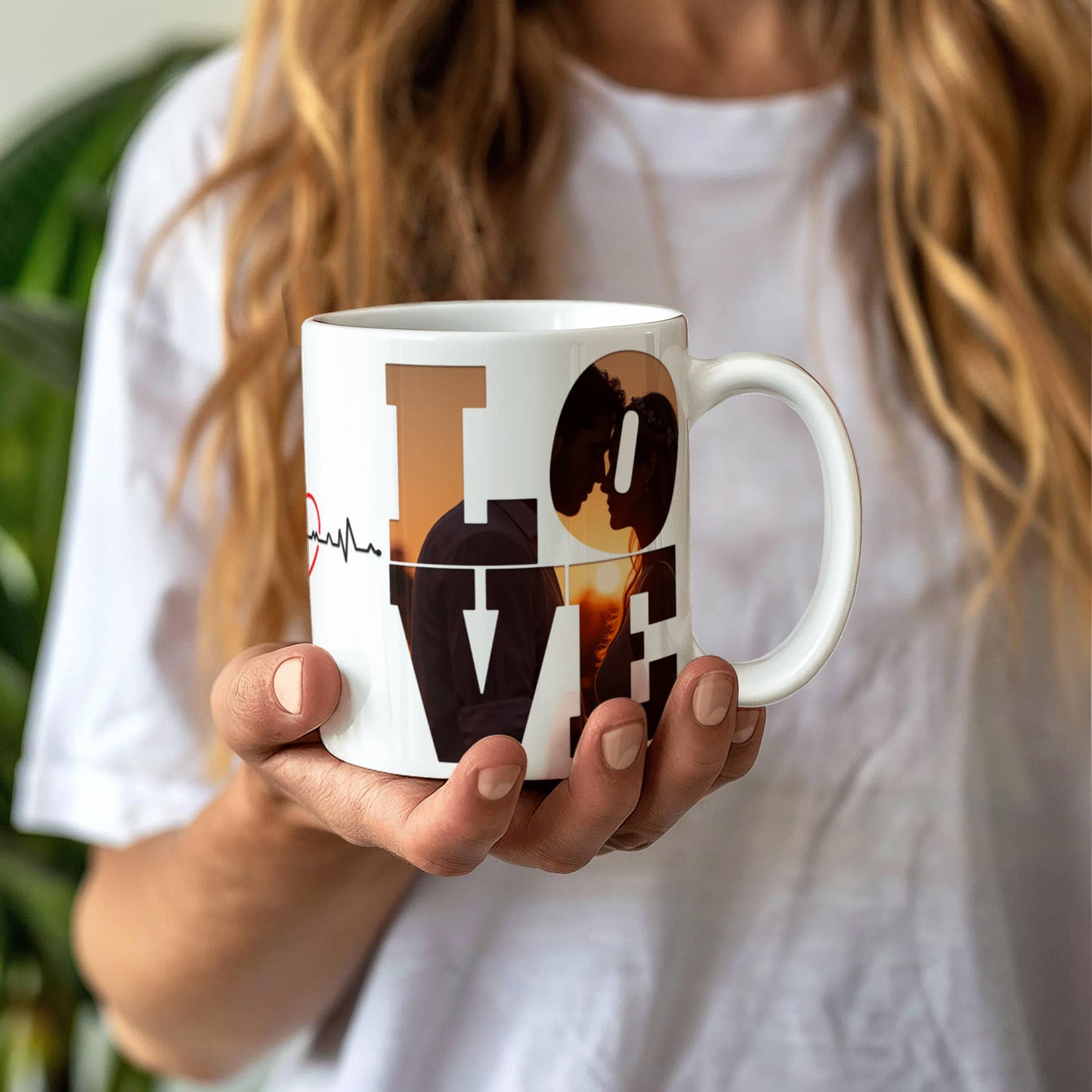 Heartbeat of Love – Customizable Photo Mug