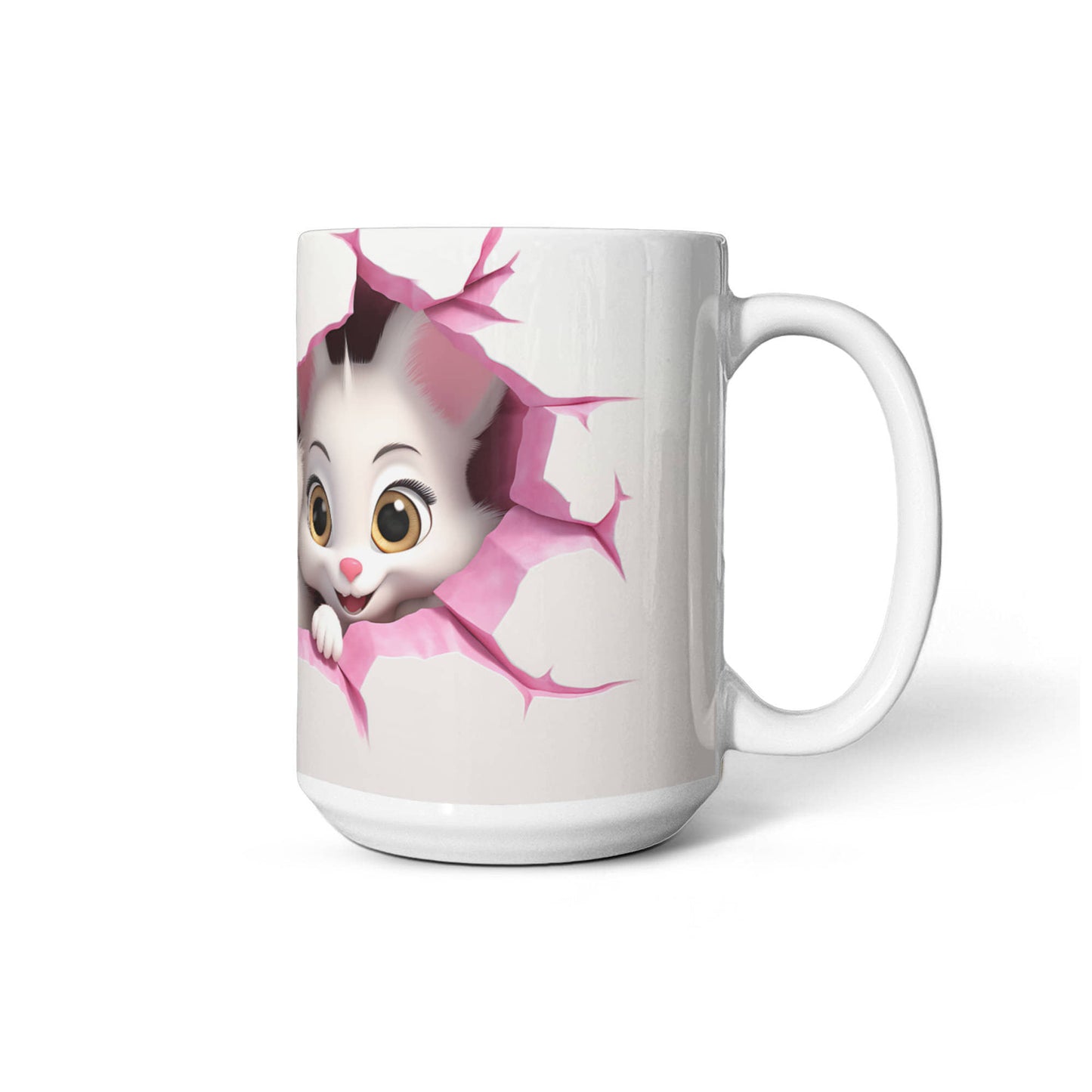 Peek-a-Boo Love: Cute Couple Cat Mug