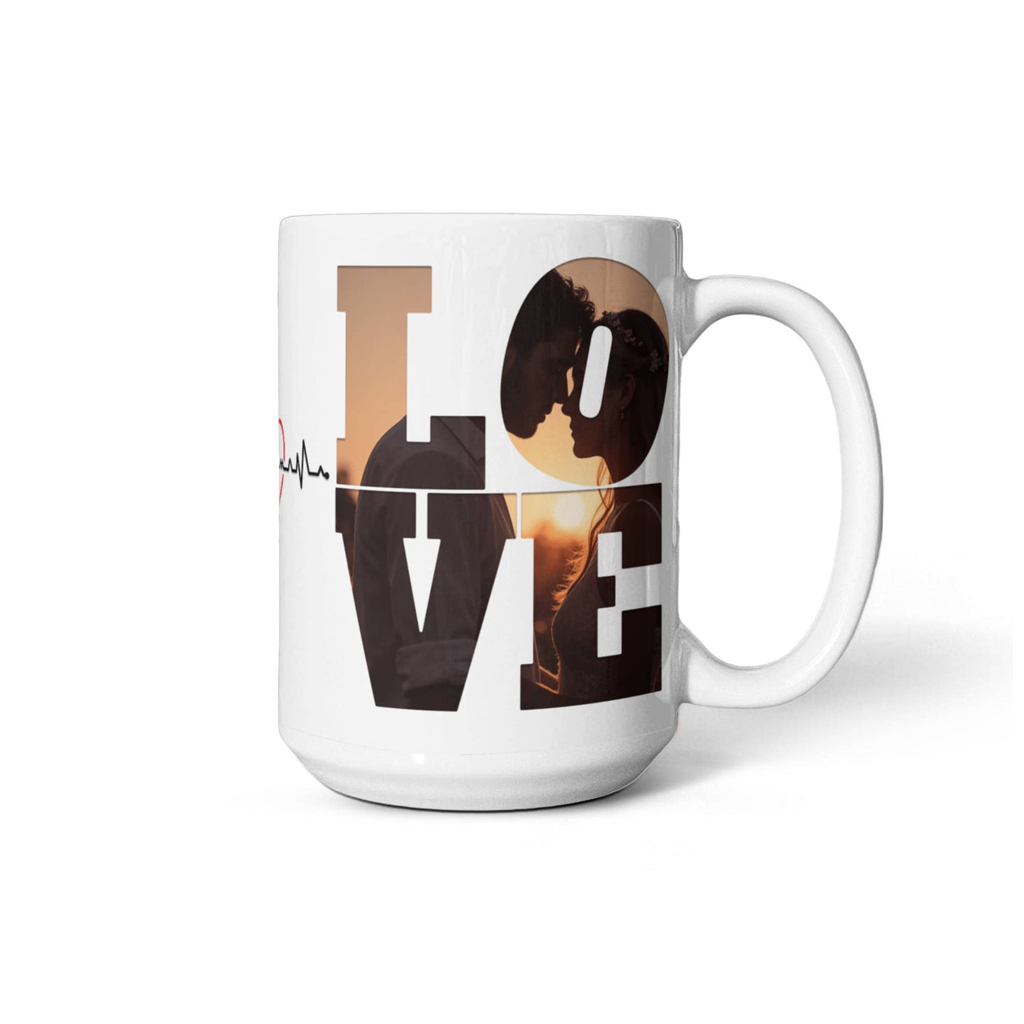 Heartbeat of Love – Customizable Photo Mug