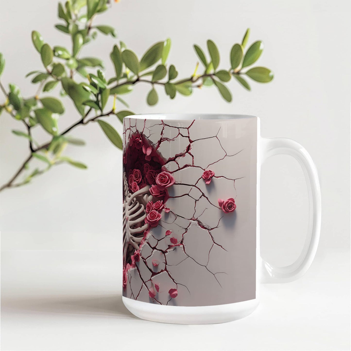 Till Death Do Us Part: Skeleton & Roses Mug