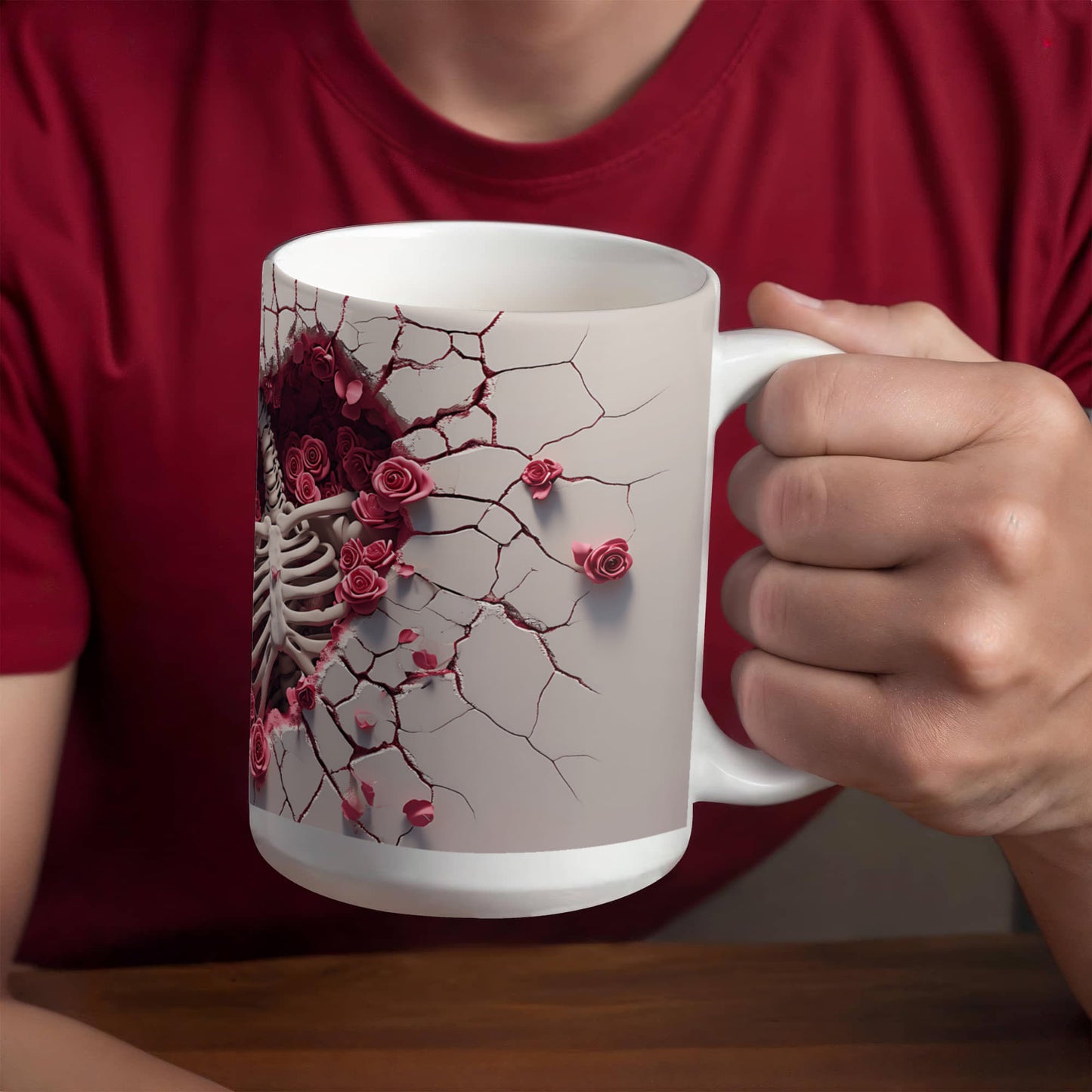 Till Death Do Us Part: Skeleton & Roses Mug